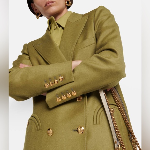 Blazé Milano Exit double-breasted wool blazer in green - Picture 13 of 15